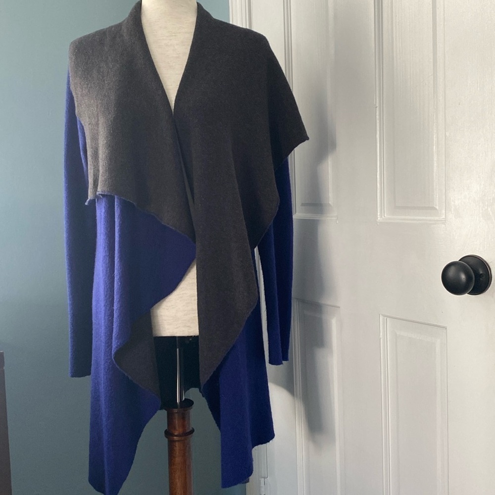 Eileen Fisher waterfall two tone cardigan